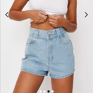 missguided blue mom shorts NWT